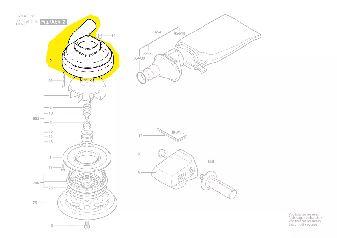 Capot d\'aspiration réf. 3 605 500 076 BOSCH